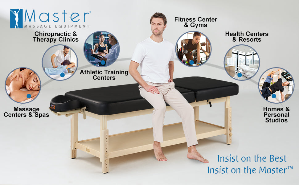 Our Master Harvey Tilt Two Section Stationary Lash Bed is perfect for various massage modalities such as Swedish, deep tissue, neuromuscular therapy, reflexology, and more. This stationary facial bed can be used in your private practice or at home. This thoughtfully designed stationary salon bed can also be used for tattoos, lash applications, and facials!