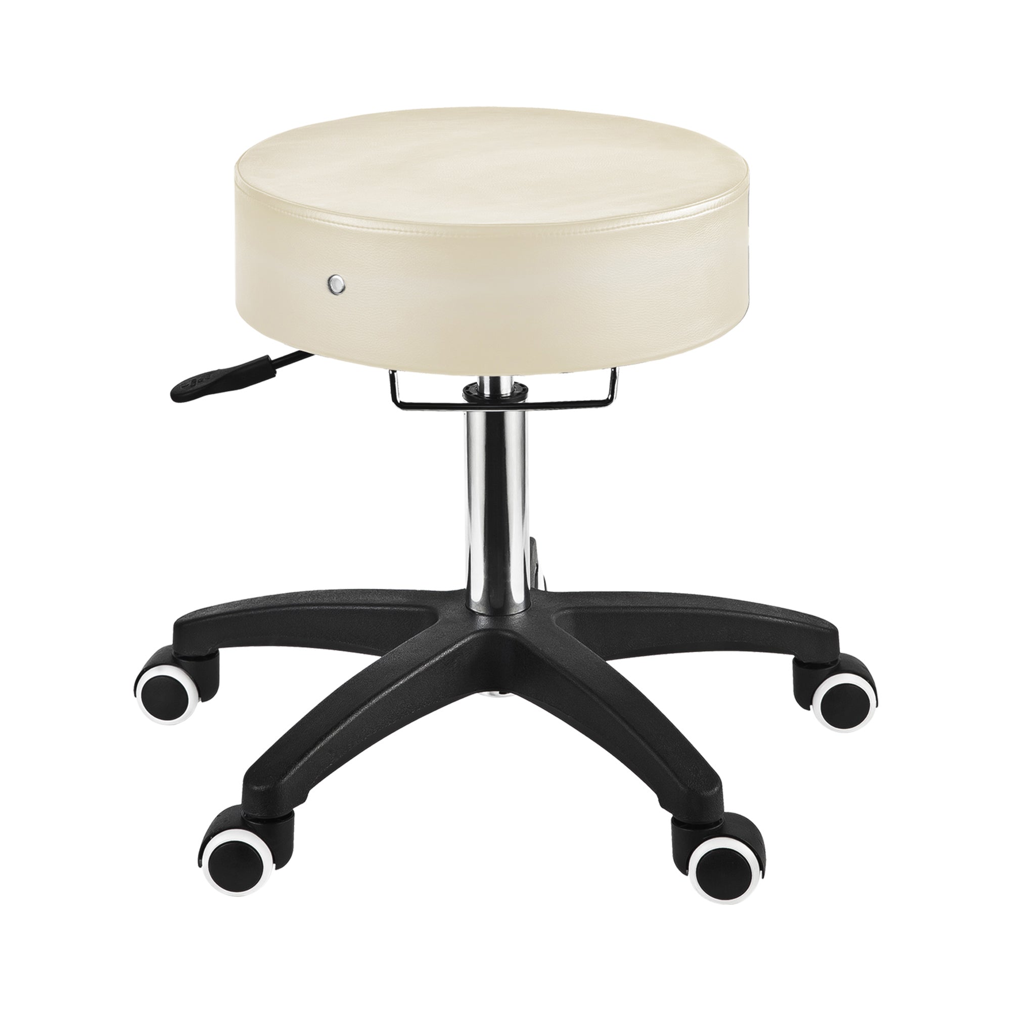 Master Massage Glider Ergonomic Round Swivel Adjustable Rolling Hydraulic Stool Barber Dental Chair for Therapist, Clinic, Tattoo, Spas, Facial, Beauty, Lash, Salons, Home, Studio, Workshop, Office Use.-Cream