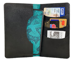 Large Leather Smartphone Wallet  Interior with XS MAX Phone and Cards