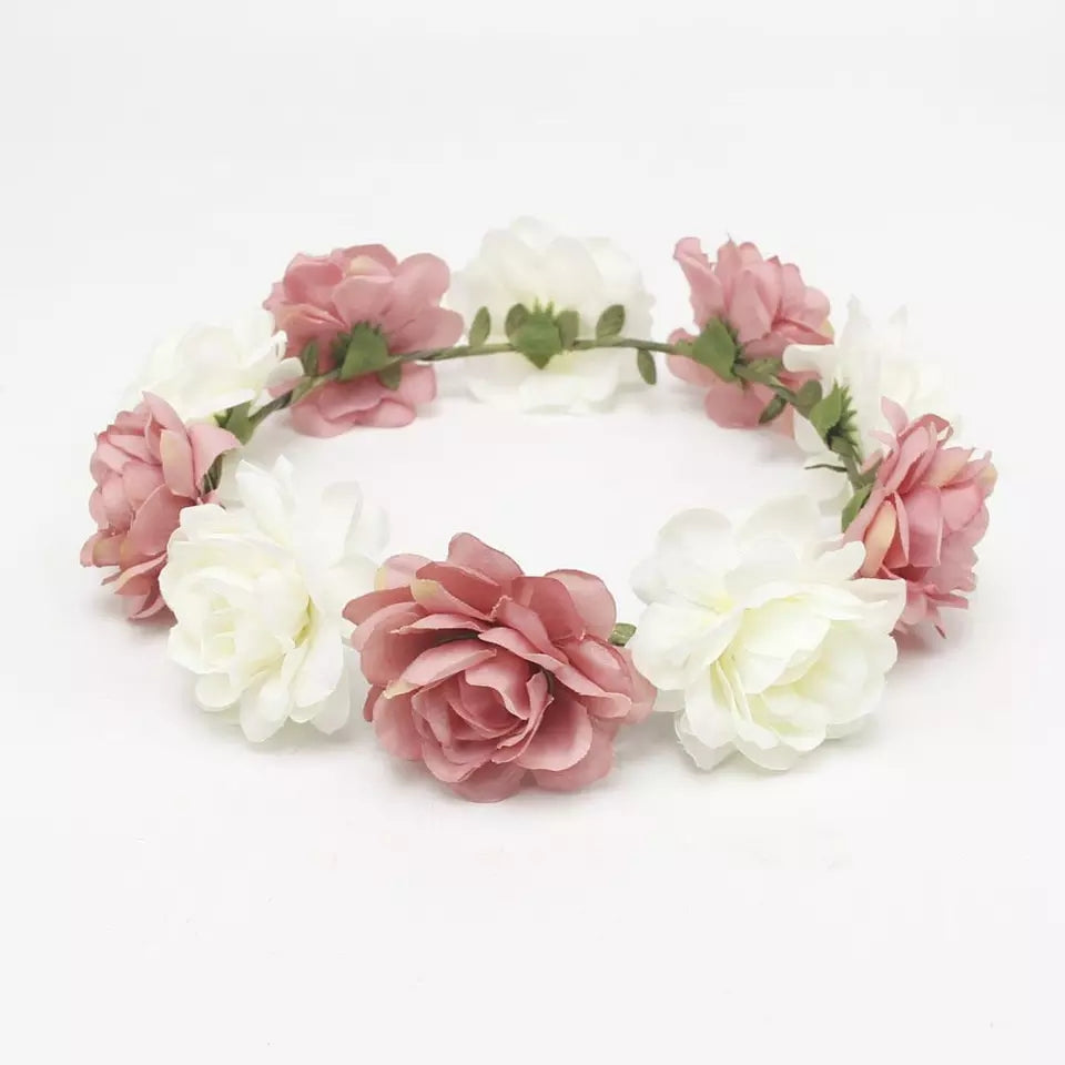 cream flower crown