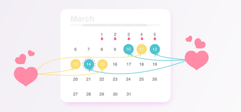 Calendar with every other day in fertile window highlighted