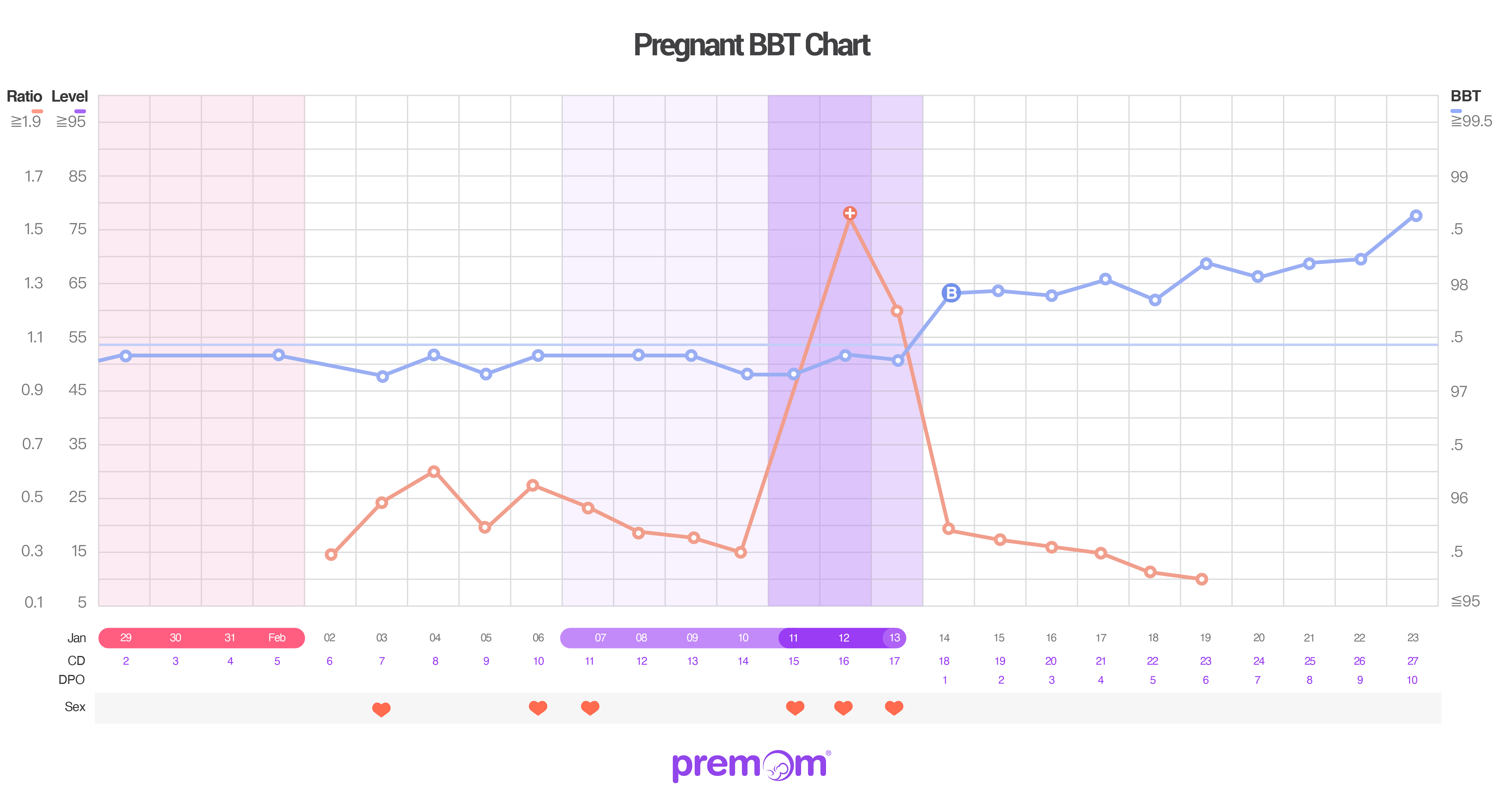 BBT chart when pregnant