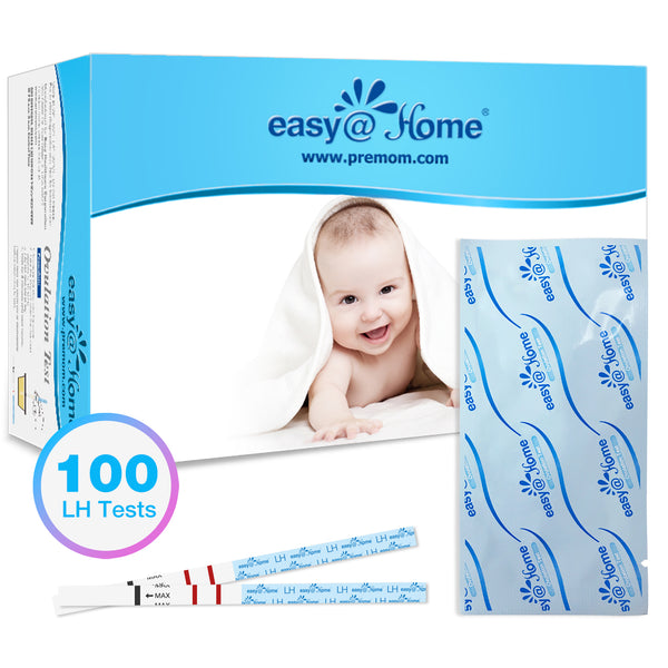Easy@Home 100 Ovulation Test Kit (LH), Simplest Ovulation and Period Tracking, Powered by Premom