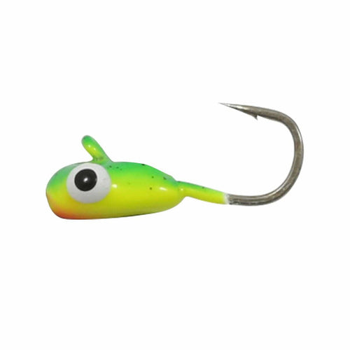 Clam 9327 Dingle Drop Lure, Size 14, Chartreuse/Pink Glow Spot