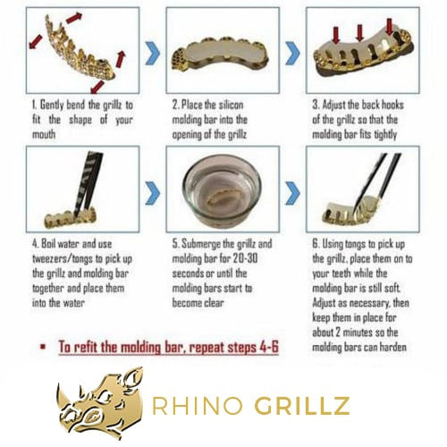 Instructions Grillz, guide comment ajuster sur mesure Grillz