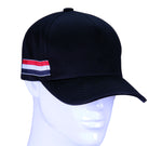 Unisex Baseball cap with 'red white blue strips' Black