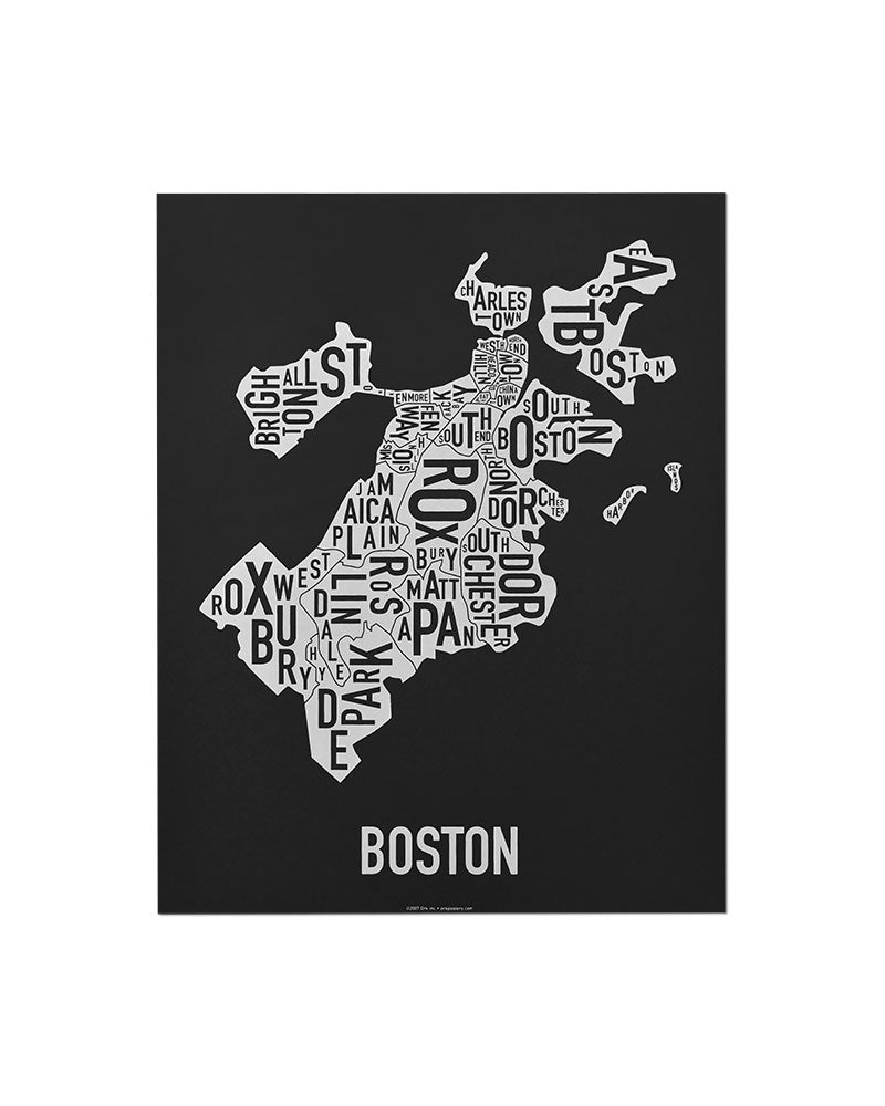 Boston Neighborhood Map Poster Boston Neighborhood Map Poster – Neighborly