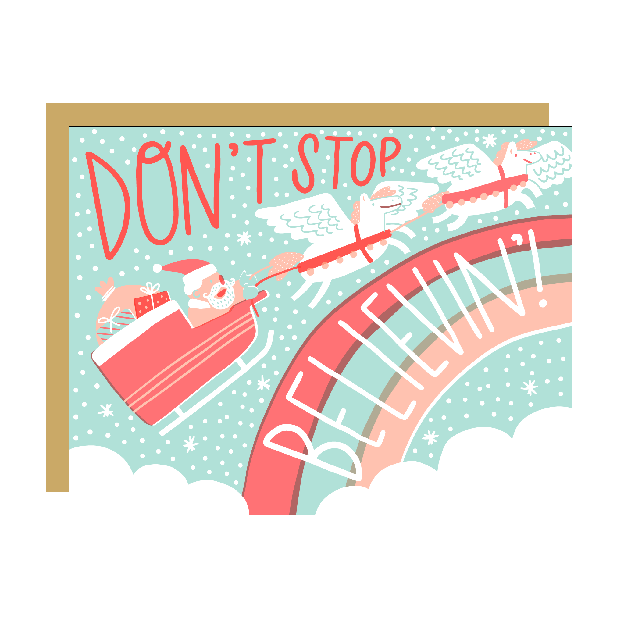 Don't Stop Believin' Letterpress Holiday Card