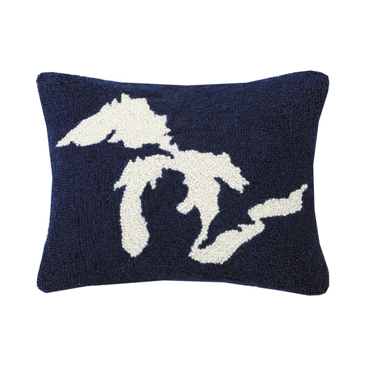 Chicago Flag Hooked Wool 18 x 12 Lumbar Pillow – Neighborly