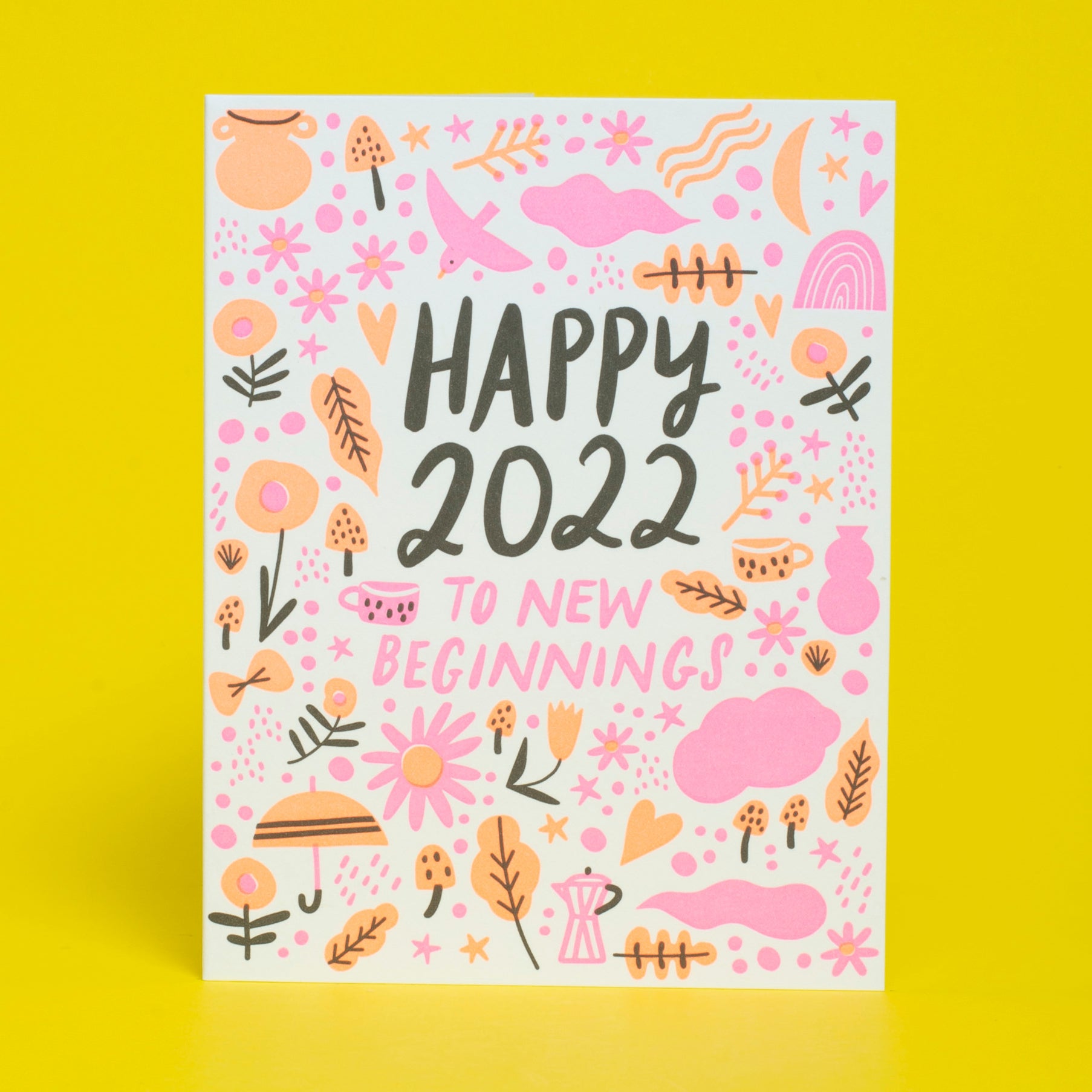 Happy 2022 To New Beginnings Letterpress New Year Card