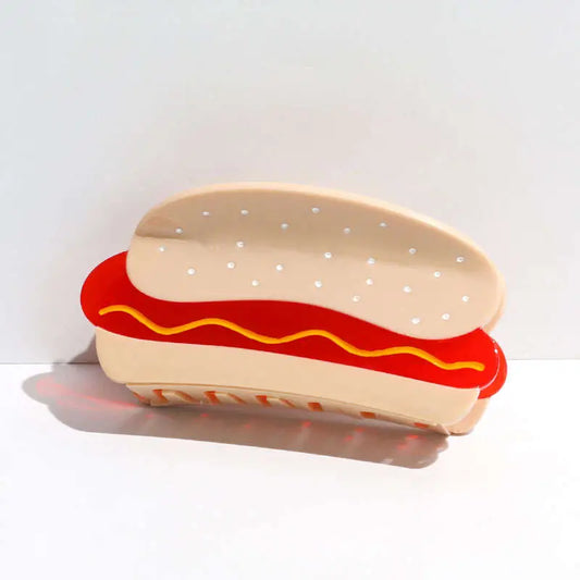 Jenny Lemons Enamel Hot Dog Keychain