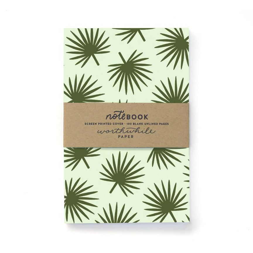 Tropical Palm Leaf 5.5" x 8.5" Blank Pages Sketchbook