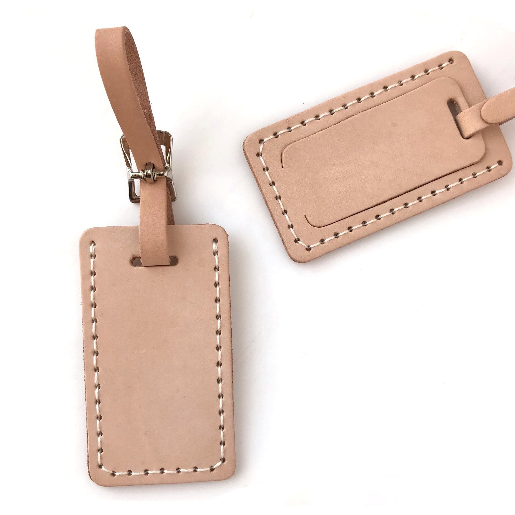 tan luggage tag