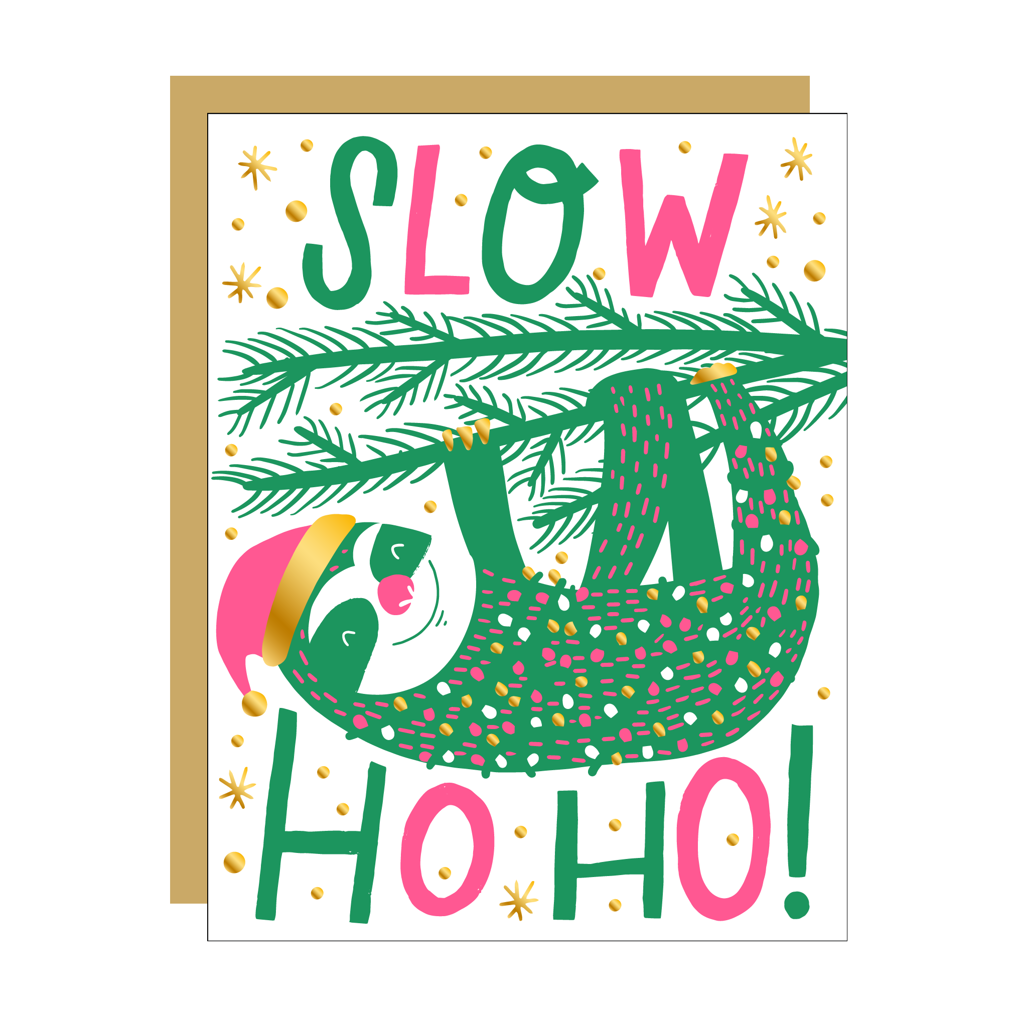 Slow Ho Ho Letterpress Holiday Card