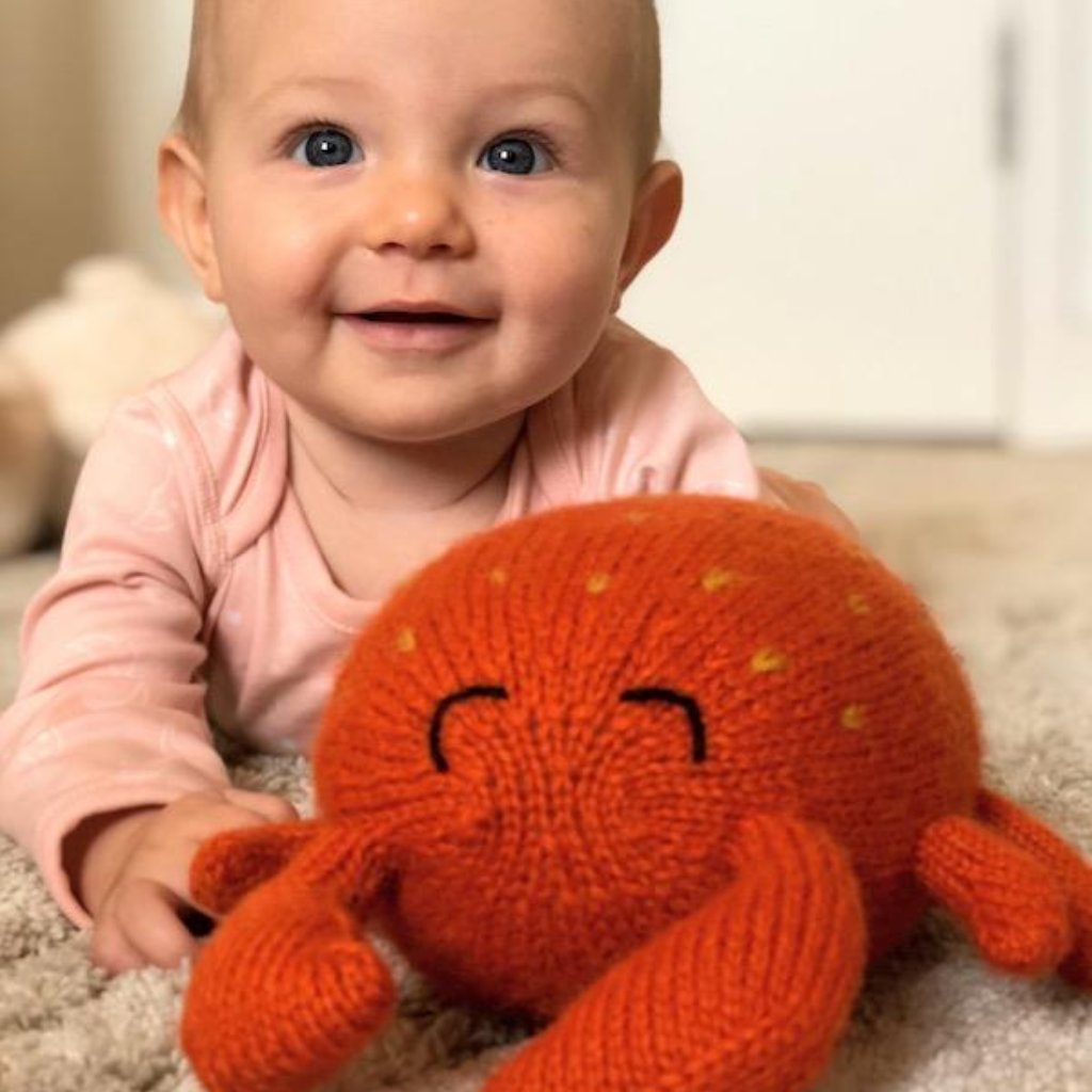 Fair Trade Knit Alpaca Stuffed Crab Toy