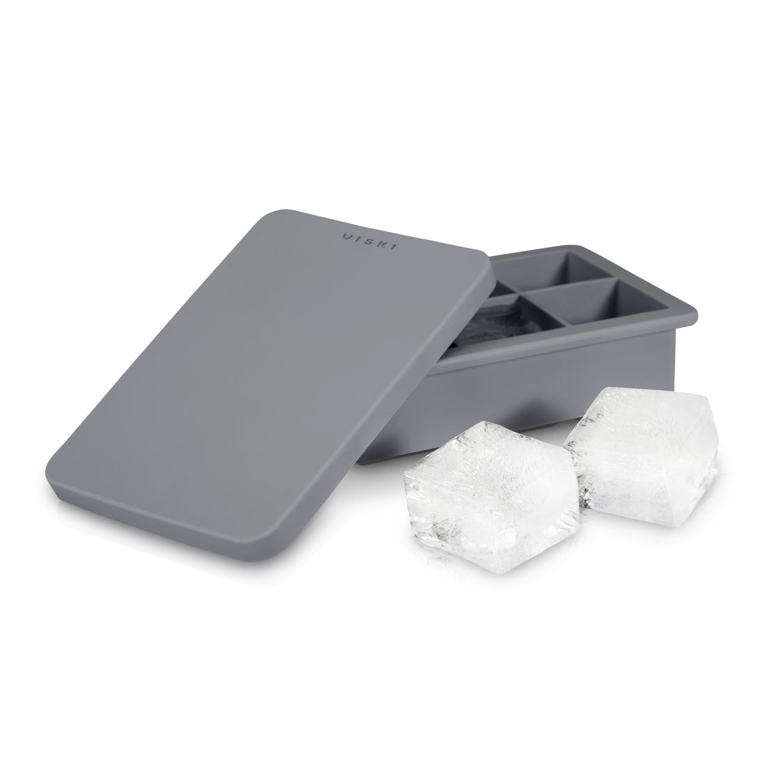 Silicone Ice Cube Tray with Lid (Six 2" Cubes)