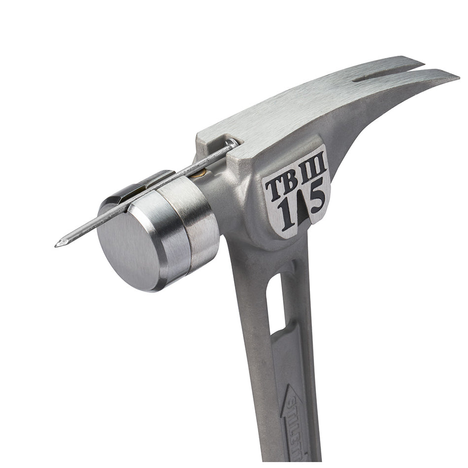 Stiletto Ti-Bone Mini Titanium Framing Hammer with Replaceable Steel Face —  14-Oz., Milled Face, Curved Handle, Model# TBM14RMC