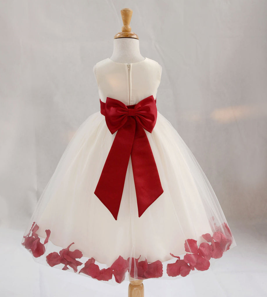 Ivory Elegant Wedding Pageant Special Events Petals Flower Girl Dress ...