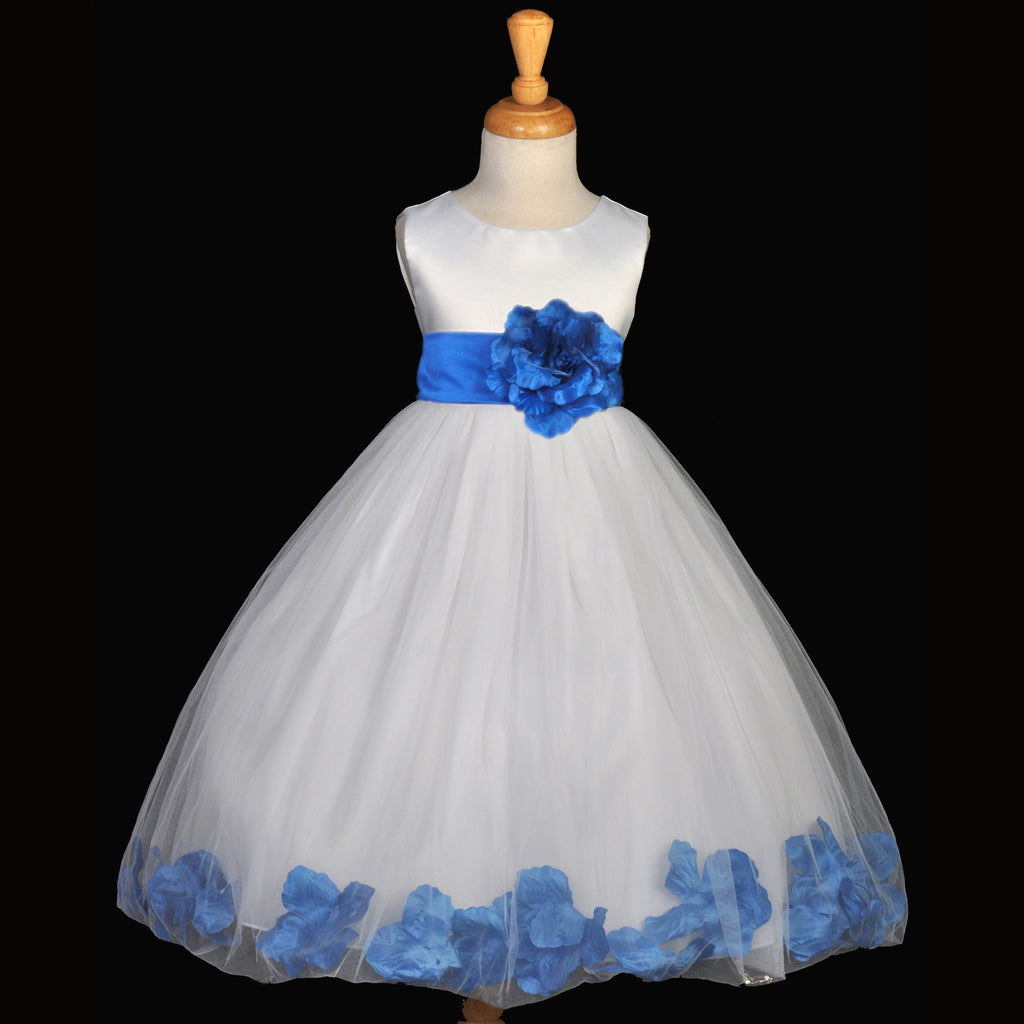 White Elegant Bridesmaid Pageant Special Occasions Rose Petals Flower ...