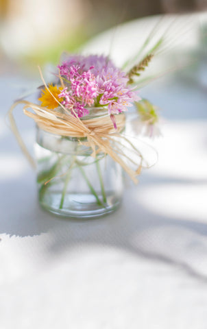 mason jar flower vases for a rustic wedding