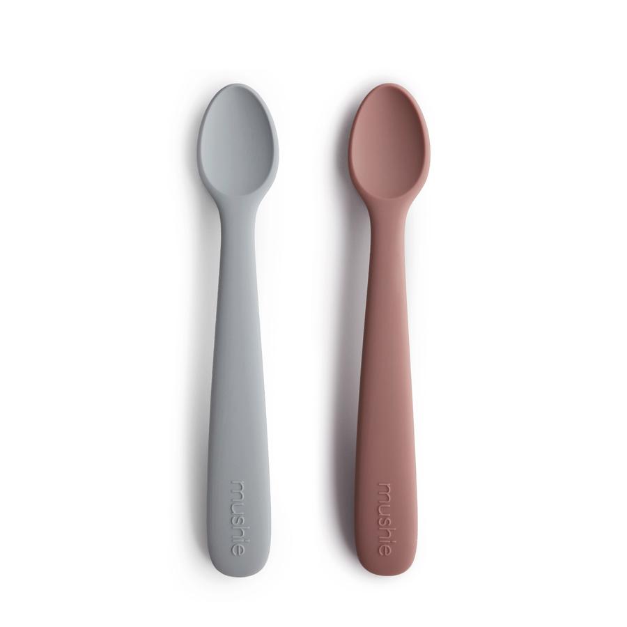 Baby Silicone Feeding Spoons (Blush/Shifting Sand) 2-Pack – Mushie