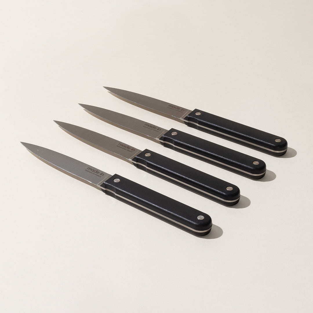 Lux Decor Collection 8-Piece Steak Knives Set - Black Stainless Steel Ultra  Sharp Serrated Kitchen Knife Set