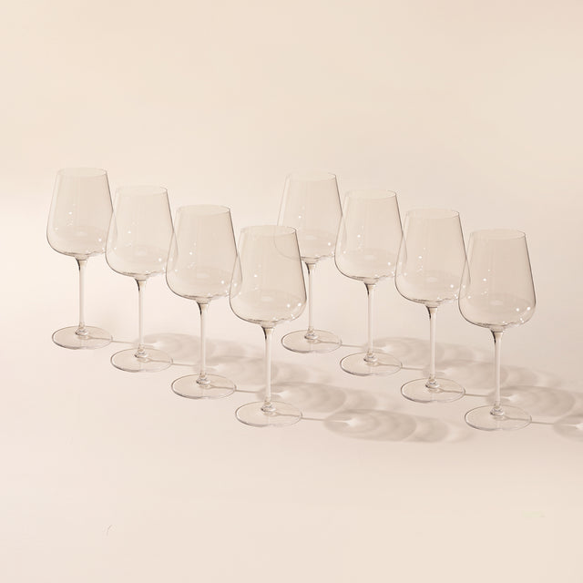 8 white wine glasses
