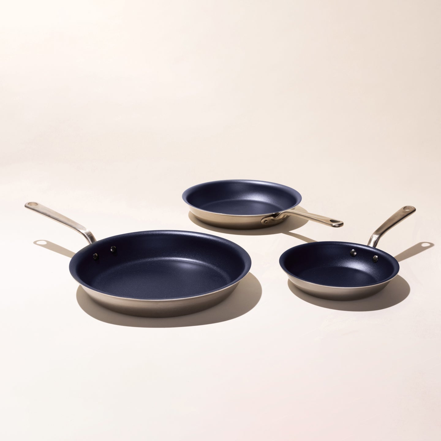 10 in. Ceramic Aluminum Nonstick Frying Pan in Blue with Lid, 1