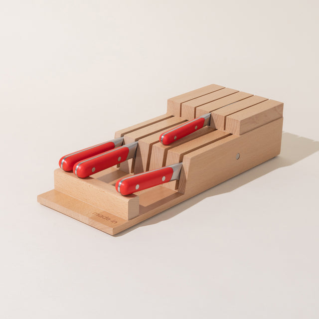 Knife Set + Organizer · Pomme Red