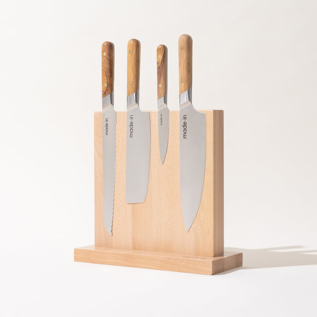 Knife Set + Block · Olive Wood