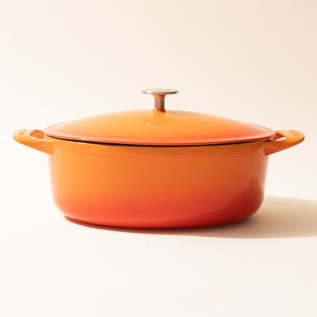 Oval Enameled Cast Iron Dutch Oven