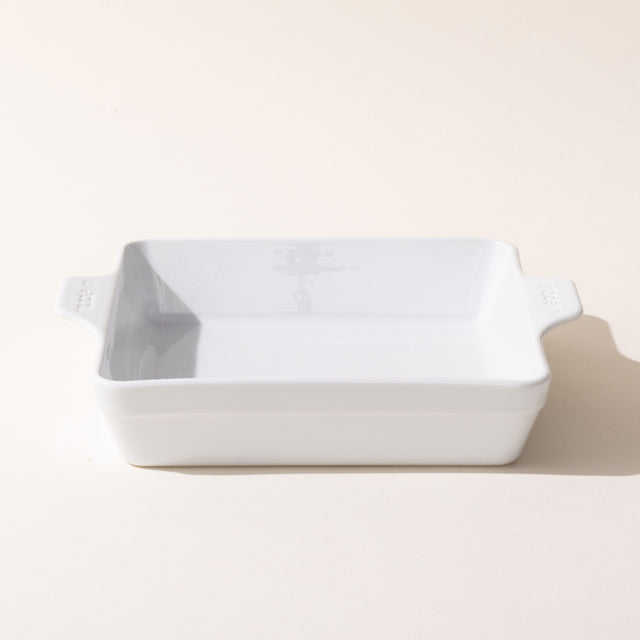 square baking dish white