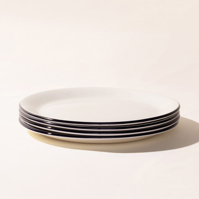 dinner plate 4 pack navy rim