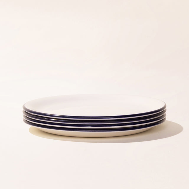 appetizer plates 4 pack navy rim