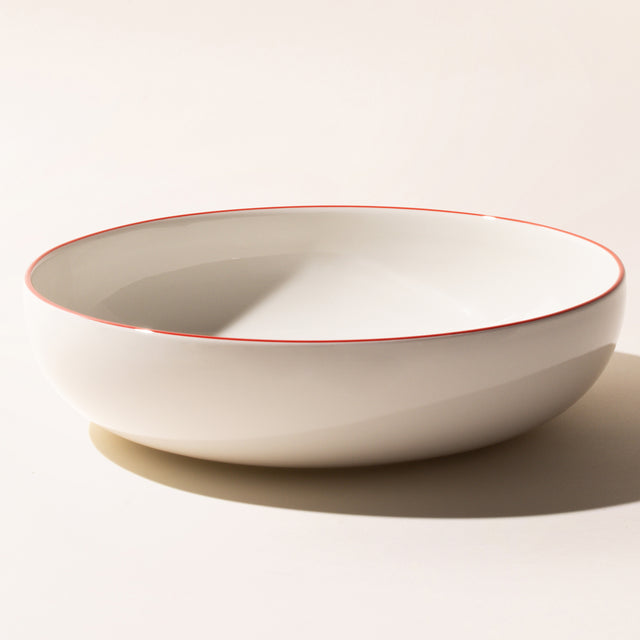 serving bowl red rim