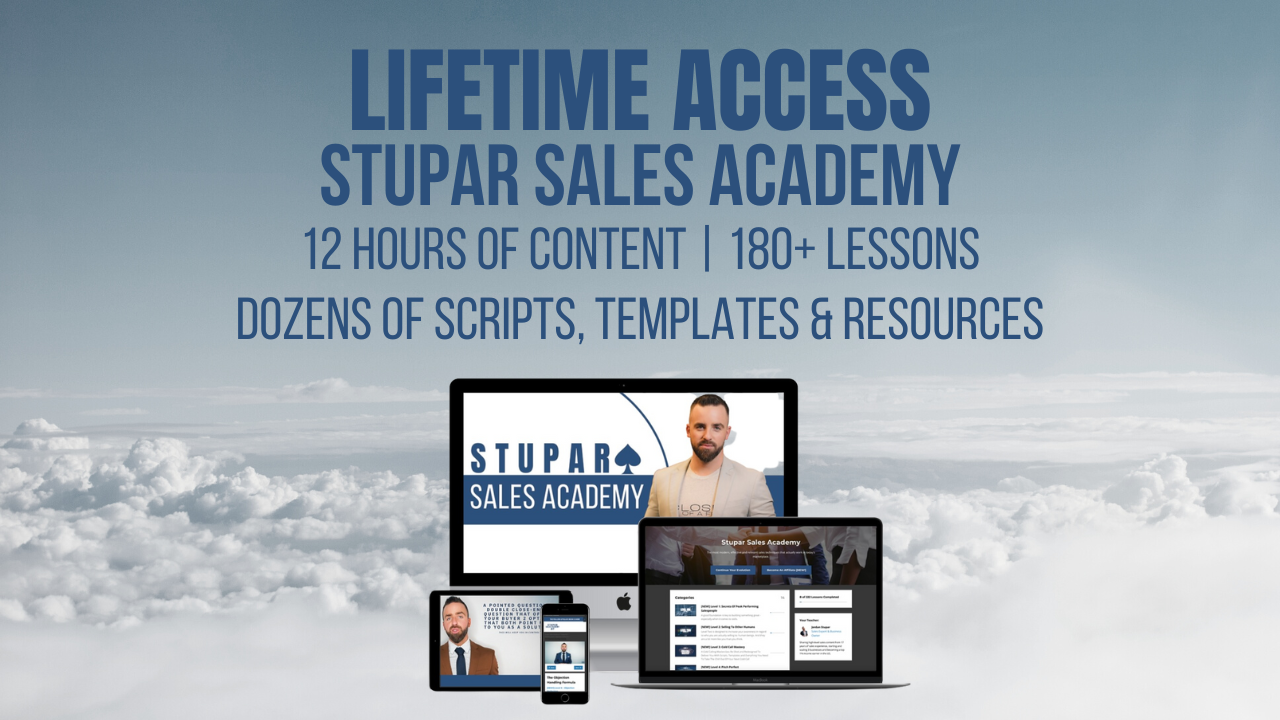 Lifetime Access to Stupar Sales Academy