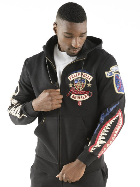 pelle pelle zip hoodie