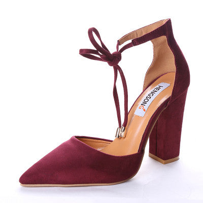 maroon pointed heels