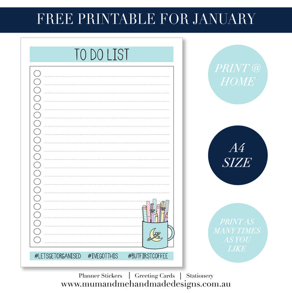Free Printable To Do List by Mum and Me Handmade Designs