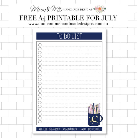 To Do List Free Printable PDF by Mum and Me Handmade Designs