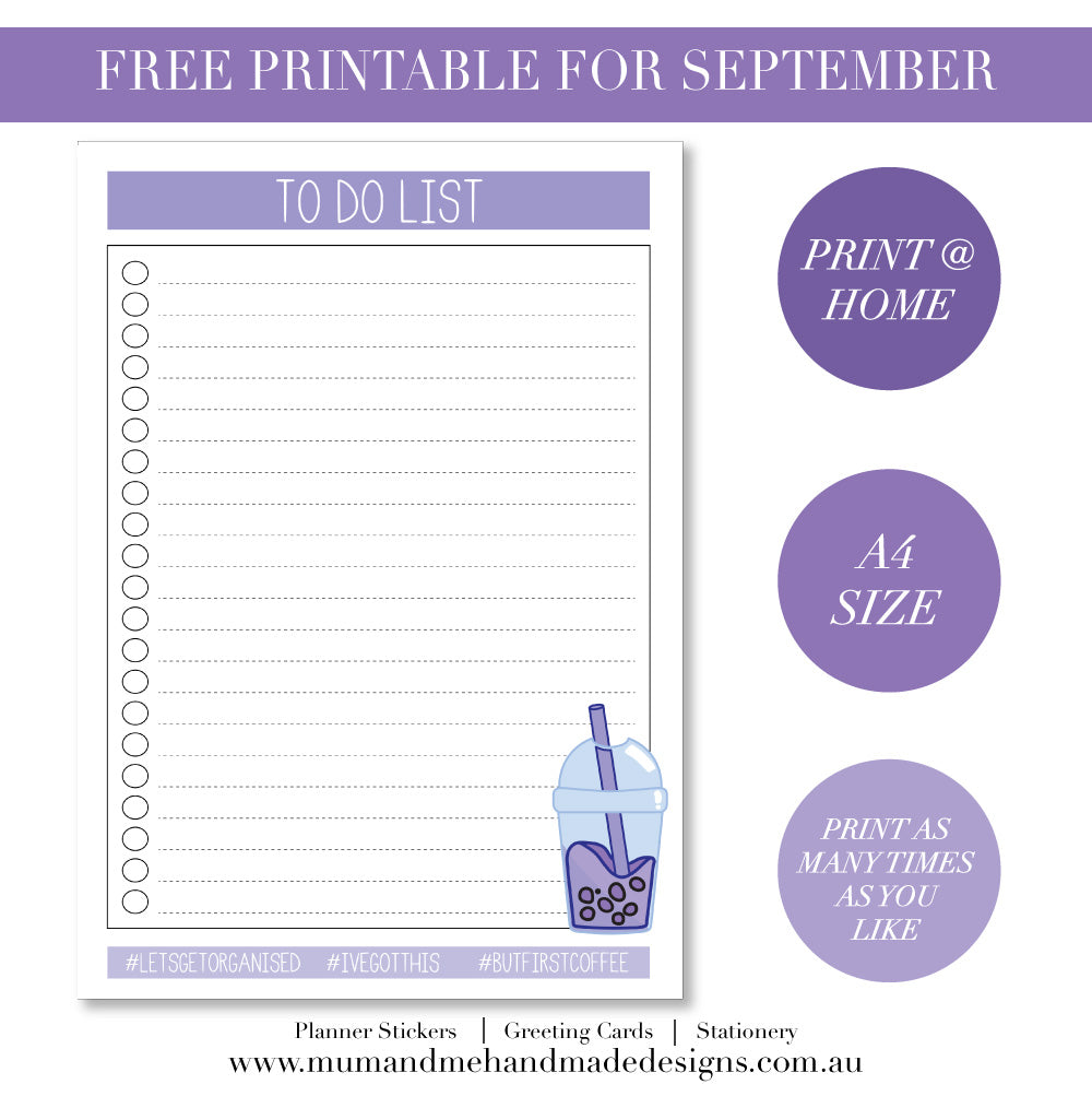 To Do List Free Printable PDF by Mum and Me Handmade Designs