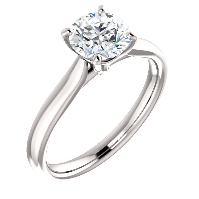Platinum 9.4 mm Round Engagement Ring Mounting* Quote does not include cost of center stone. *Prices are based on a standard melee diamond quality SI2-SI3, G-H. Exact pricing may be subject to change based on size, please contact an Ever&Ever retaile