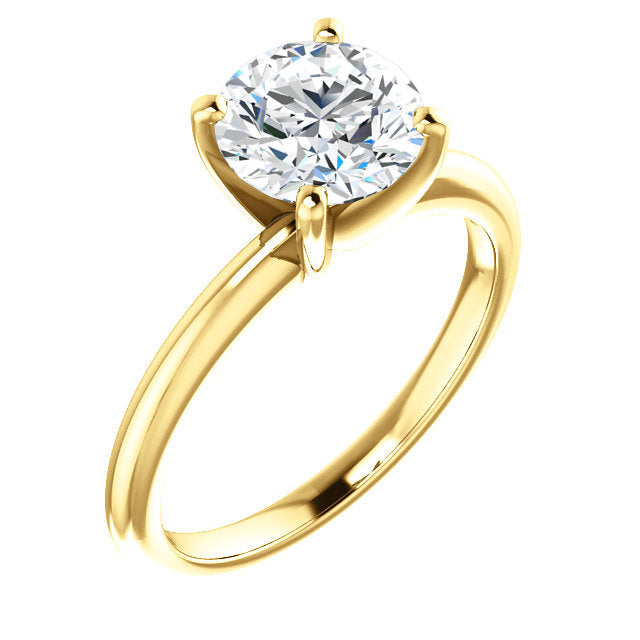 18K Yellow  3.75 mm Square Solitaire Engagement Ring Mounting* Quote does not include cost of center stone. *Prices are based on a standard melee diamond quality SI2-SI3, G-H. Exact pricing may be subject to change based on size, please contact an Ev
