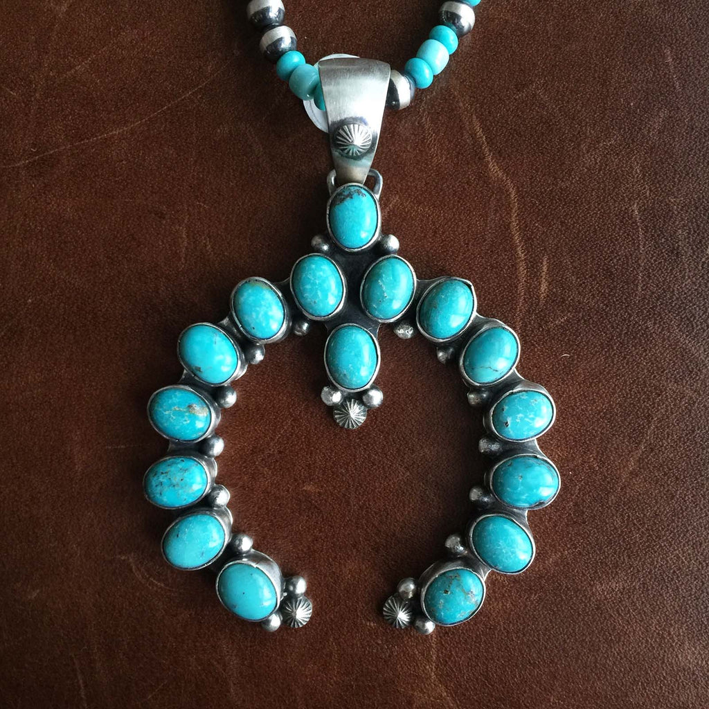 Beautiful Handmade Sterling Campitos Naja with Turquoise and Navajo Be ...