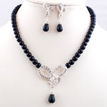 Elegant Exquisite, Pearl Necklace and Earrings Jewelry Set.