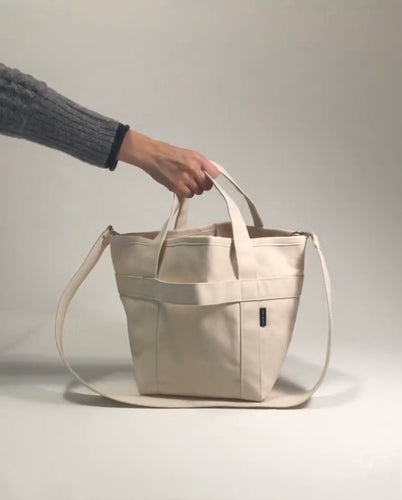 SHIN+NA Reversible Bucket tote bag - Natural