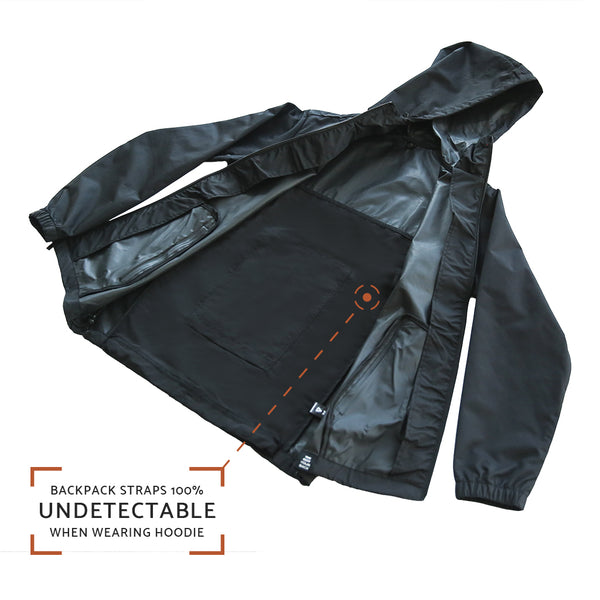 Quikflip Dryflip Rain Jacket 2.0 - Black (2-in-1 Reversible Backpack ...