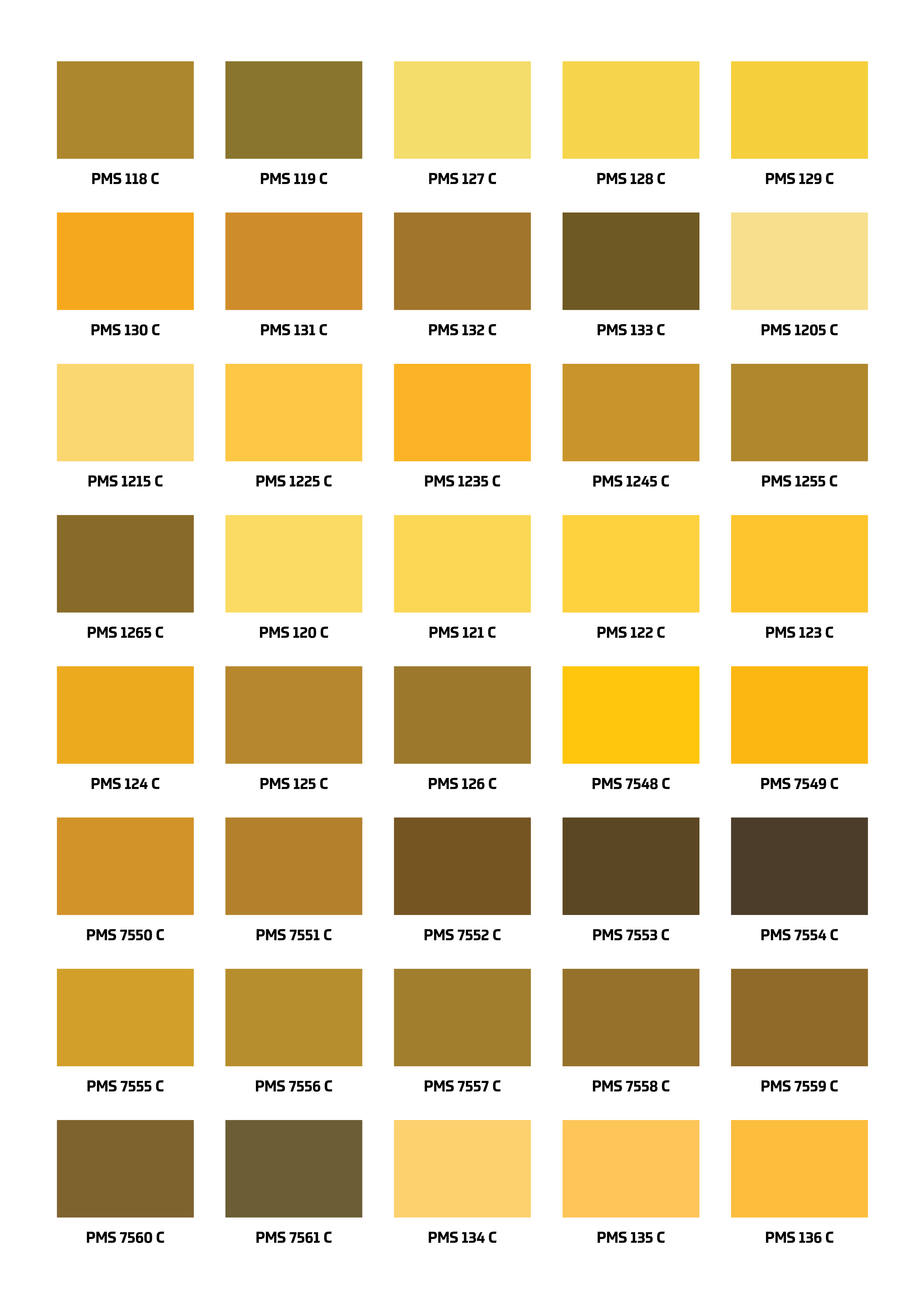 Pantone Full Colour Chart