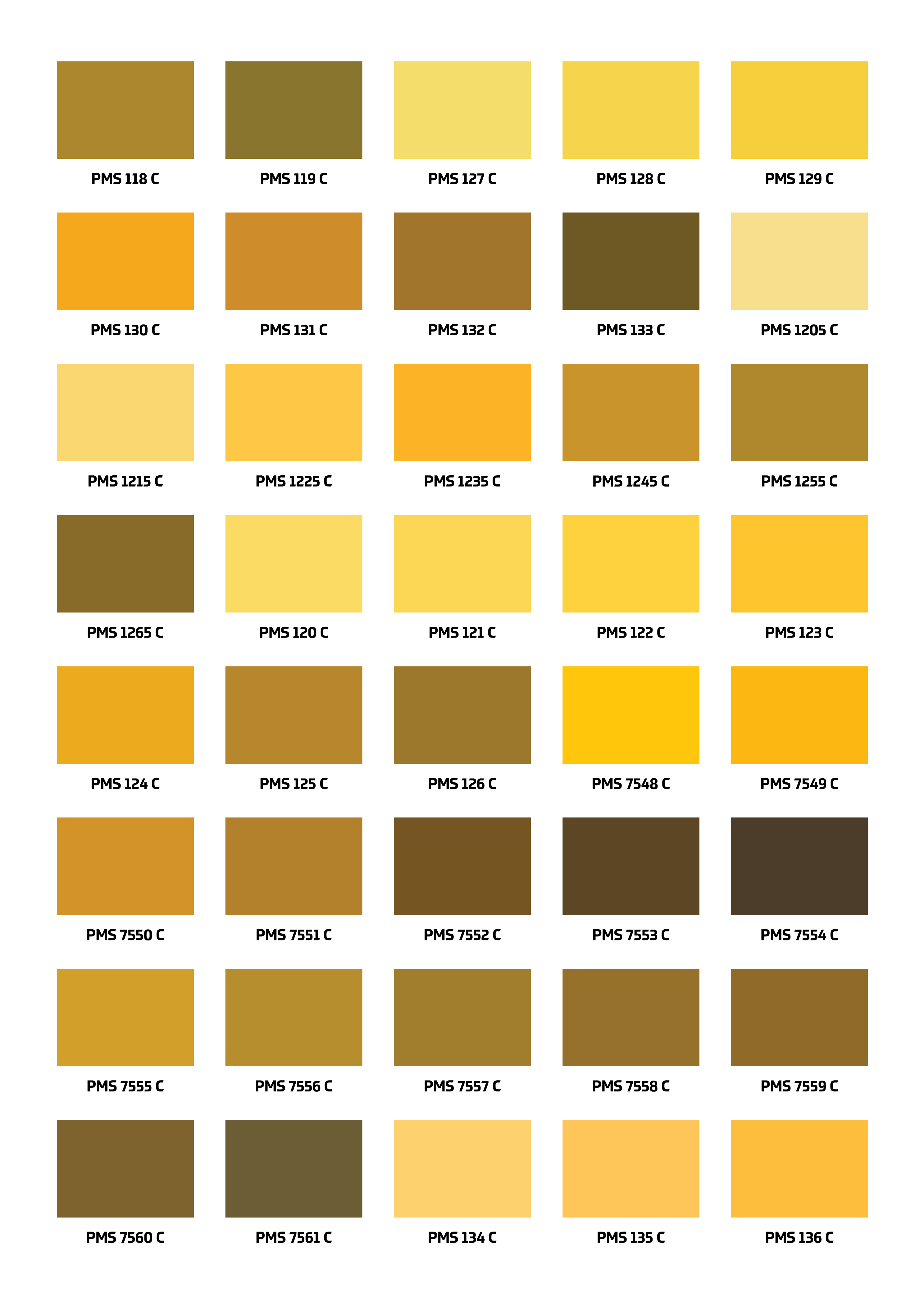 Matching chart pms Pantone Matching