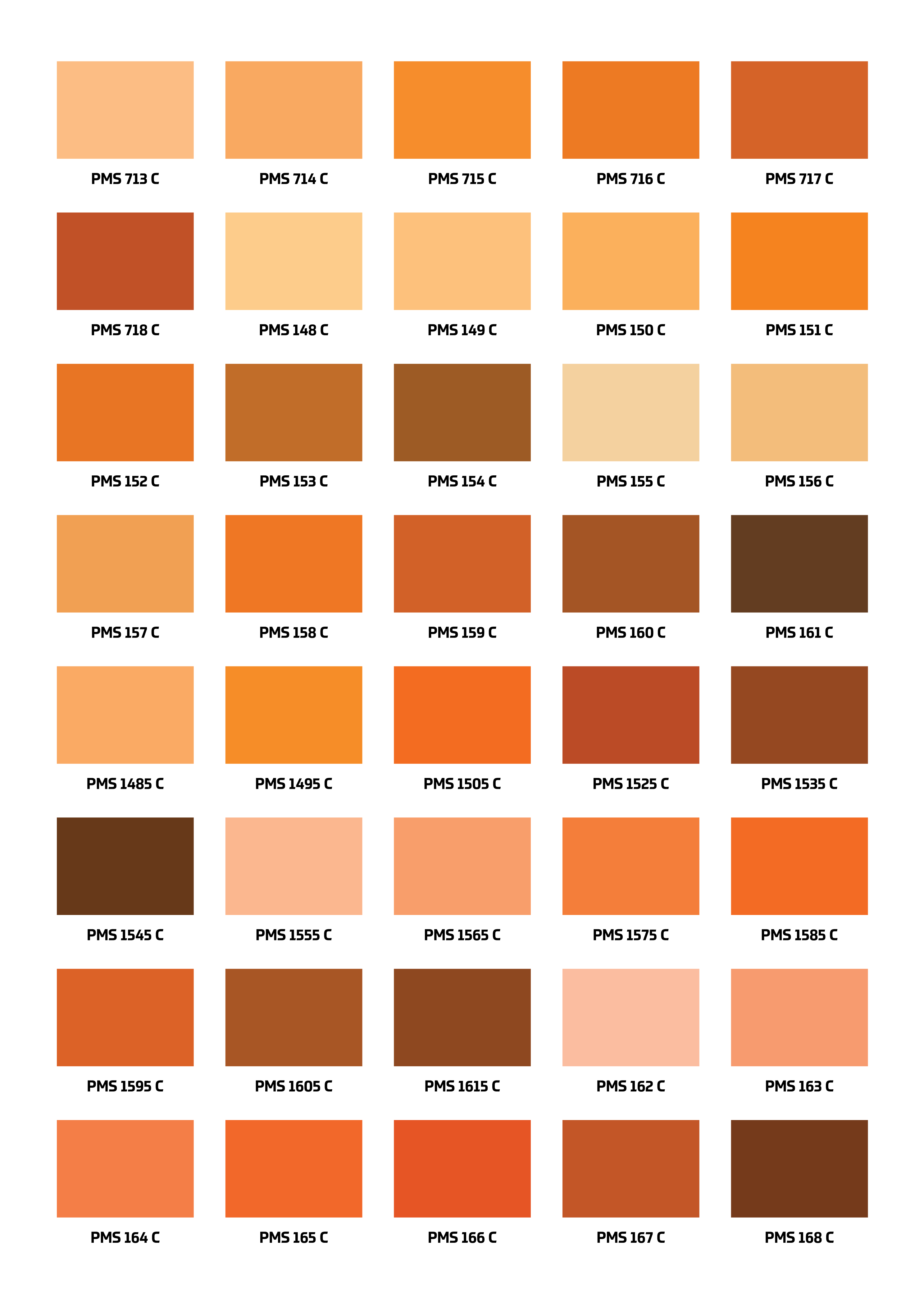 Pantone Color Orange Chart
